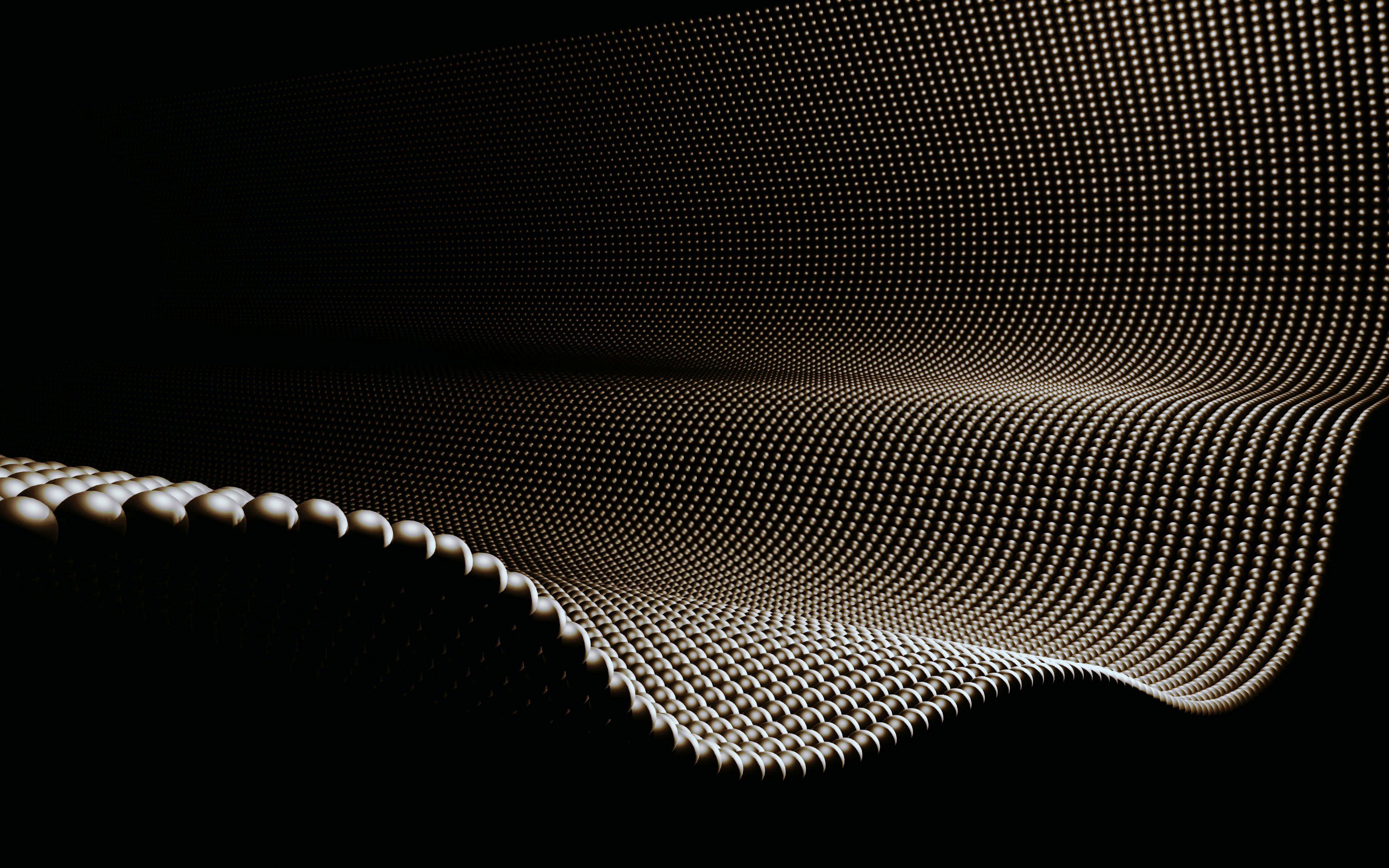 Abstract golden wavy pattern on black background